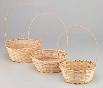 Корзина (бамбук) d27*21*h10*hh38см овал натуральный