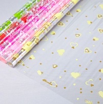 Пленка прозрачная 70см*10м Коллекция Валентинка бело-сиреневый