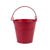 Кашпо Три линии Ведерко с ручкой d13,5 h11,5см металл красный
