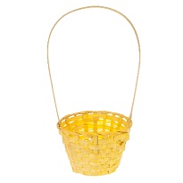 Корзина (бамбук) d13*h9,5*hh28см круг желтый