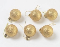 Набор пластиковых шаров 4см 6шт золотой