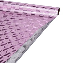 Пленка блестящая, 50см*5м, Клетка розовый