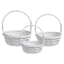 Корзина (ива) d30*h12*hh32см круг белый