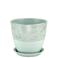 Горшок Бутон Палеолит d21 h21см 5л с поддоном керамика серый