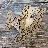 Кашпо из фанеры Санки 220*120*135см натуральный