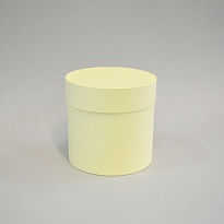 Коробка шляпная с крышкой d25*h25см матовый светло-желтый