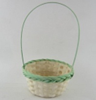 Корзина (бамбук) d17*h9*hh30см круг мятный