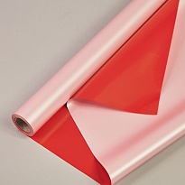 Пленка матовая 60см*10м двухсторонняя, перламутр пудра-красный