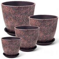 Горшок Бутон Яшма d21 h21см 5л с поддоном керамика лиловый