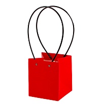 Пакет для цветов 12*12*13см красный 