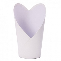 Коробка под цветы Стаканчик 13,5*10*22см белый