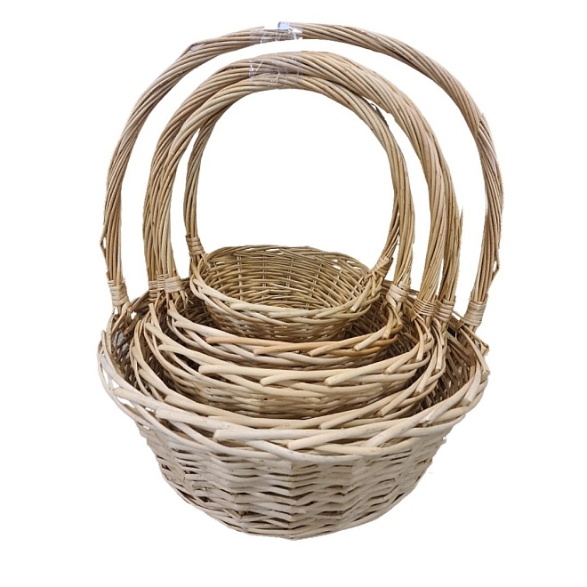 Корзина (ива) d40*h15,5*hh50см круг натуральный