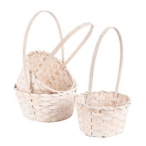 Корзина (бамбук) d18*h10*hh34см круг белый