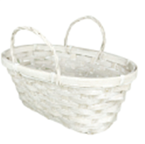 Корзина (бамбук) d26*h13*hh11см овал белый