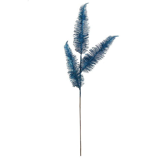 Ветка с глиттером h77см синий