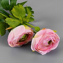 Пион в букете искусственный 2 головы h50см розово-нежный