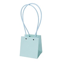 Пакет для цветов 12*12*13см небесный матовый