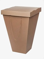 Коробка под цветы Трапеция 18*32*34,5см c крышкой крафт