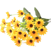 Подсолнух в букете искусственный 22 головы h34см желтый