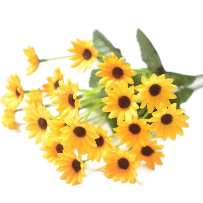 Подсолнух в букете искусственный 22 головы h34см желтый