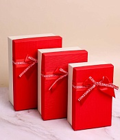 Коробка подарочная Прямоугольник 23*16*9см бант красный