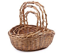 Корзина плетеная (ива) d30*d25*h14*h11см, натуральный 