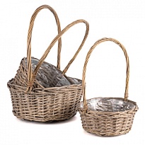Корзина (ива) d23*h12*hh36см круг серый