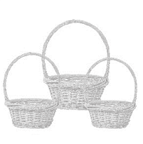 Корзина (ива) d40*h16*hh45см круг белый