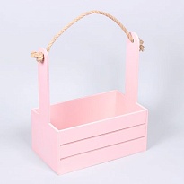 Ящик деревянный для декора 25*15*30см розовый
