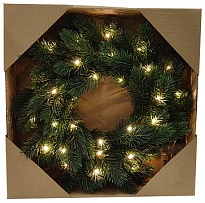 Венок декоративный с LED подсветкой d35см 