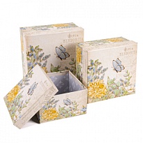 Коробка квадрат 13*13*7,5см Винтаж