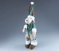 Фигурка декоративная олень в свитере 23*14 h49см оливковый бежевый