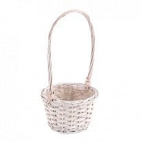 Корзина (ива) d18*h14*hh39см круг выбеленный