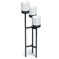 Подставка метал. h125см черный с 3-мя Кашпо Prosperplast Bloomie Stand 4л пластик белый