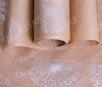 Бумага крафт 70см*10м 40г/м2 Одуванчики серебряный