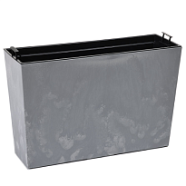 Цветник Ламела WERBENA ECO recycled beton 56*19 h36,5см 12л с вкладкой пластик серый бетон
