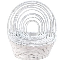 Корзина (ива) d35*30*h13*19*hh43см овал белый