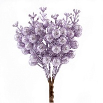 Набор веток с ягодами на вставках 6шт h19см сиреневый