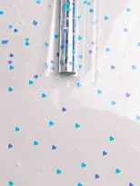 Пленка прозрачная 70см*10м Сердечки конфетти лавандовый