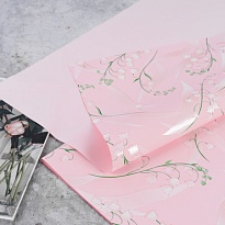 Пленка матовая 57*57см Ландыши 20 листов розовый