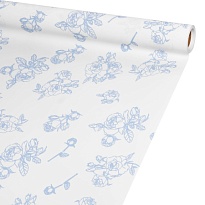 Пленка матовая 58см*10м 65мкр Бутоны роз голубой