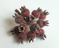 Вставка Ягоды засахареные 12шт d2,2 h11см красный