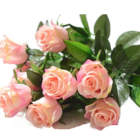 Роза искусственная 9голов h50см персиковый