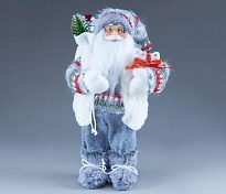 Санта Клаус с подарками 30см серый