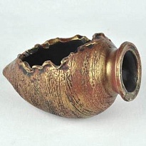 Кашпо уличное Амфора лежащая мини 20см керамика бронзовый