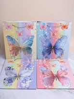 Пакет подарочный 18*24*8,5см радужная бабочка микс