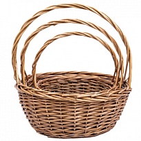 Корзина плетеная (ива) d35*27*h15*hh40см овал коричневый