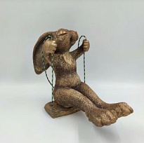 Зайчик Кевин на качелях 22*14*30см бронзовый