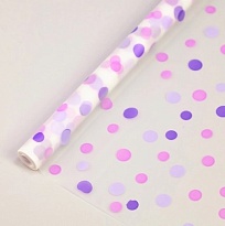 Пленка матовая 70см*08м CartaPack Трехцветный горох т-фиолет/сирень/св-фиолет