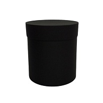 Коробка шляпная с крышкой, d20*h20см, матовый черный